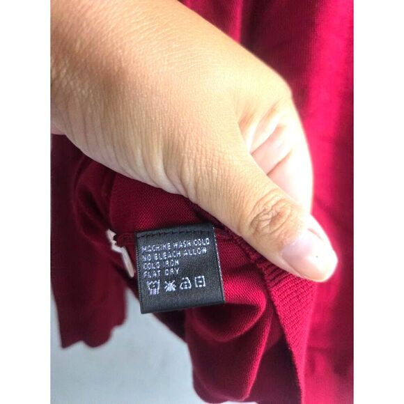 August Silk Women Dark Red Silk Blend Button Down Knit Cardigan Sweater size 1X - Picture 4 of 6